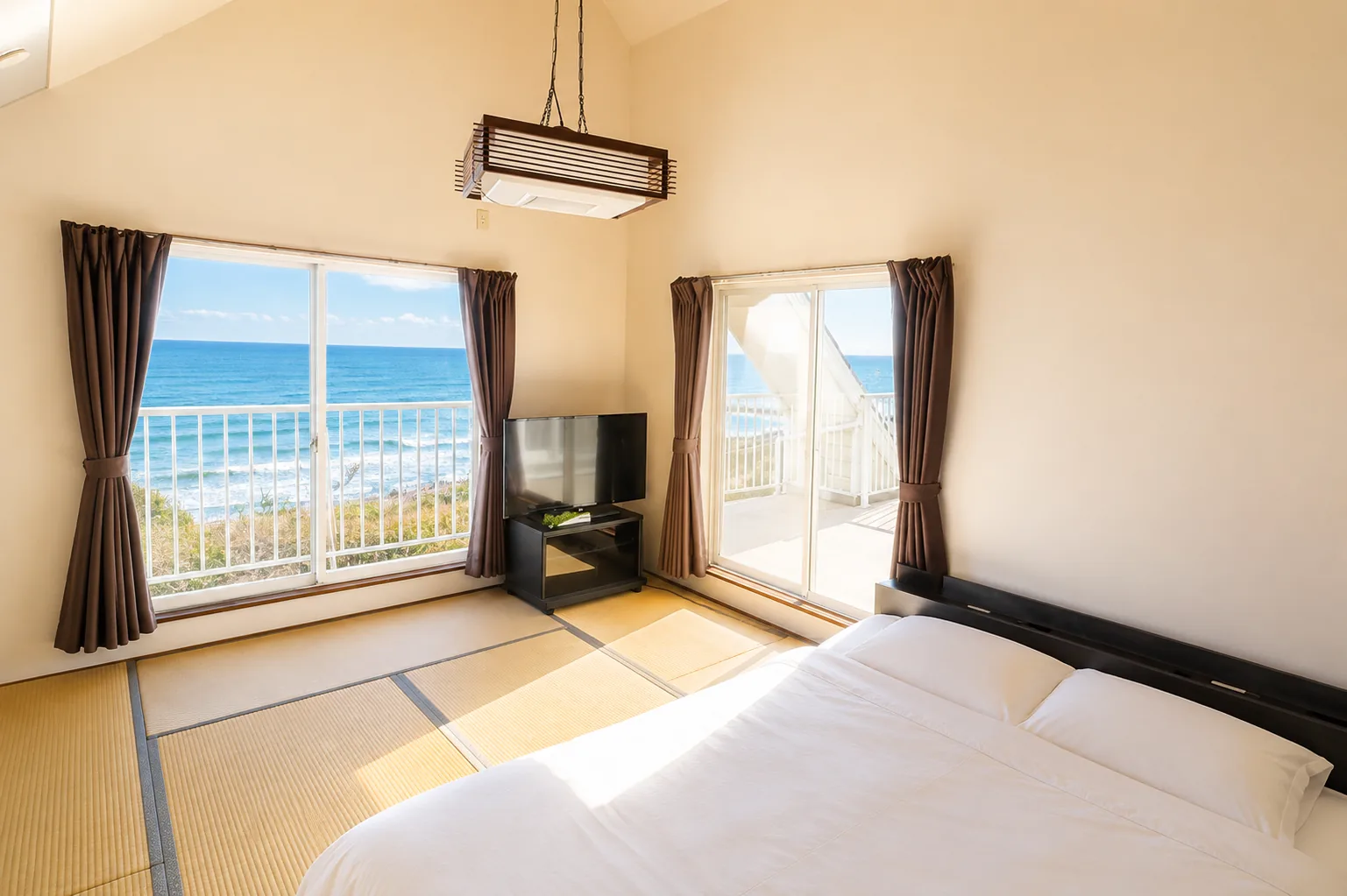 Ocean-view bedroom — private vacation rental near Narita Airport, Japan